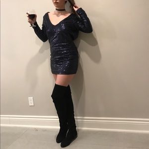Navy Sequin Dress